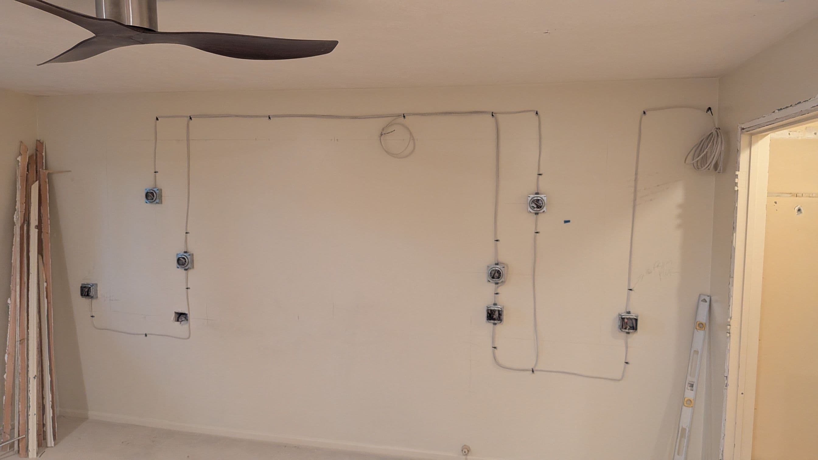 Project Rough-In Electrical Work for a Custom Cabinet Wall Remodel image